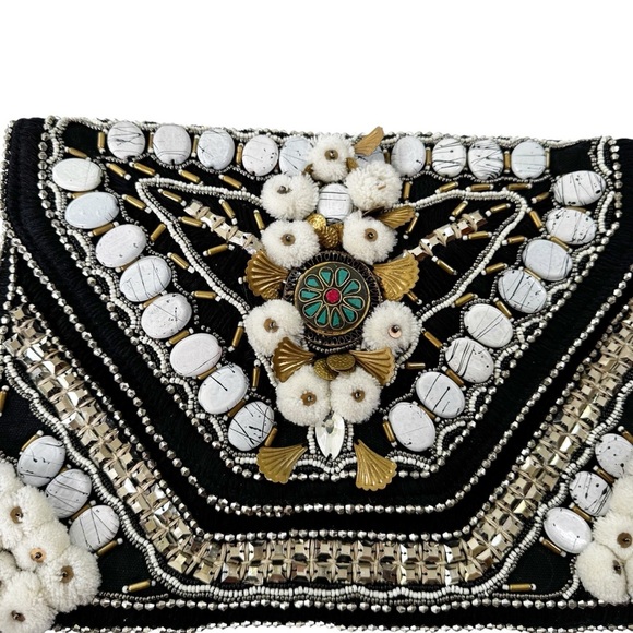 Antik Batik Cuzco Embroidered Beaded Convertible Clutch Black - Picture 5 of 13